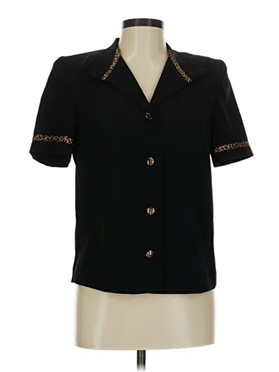 Pre-owned Miss Dorby Short Sleeve Blouse In Black