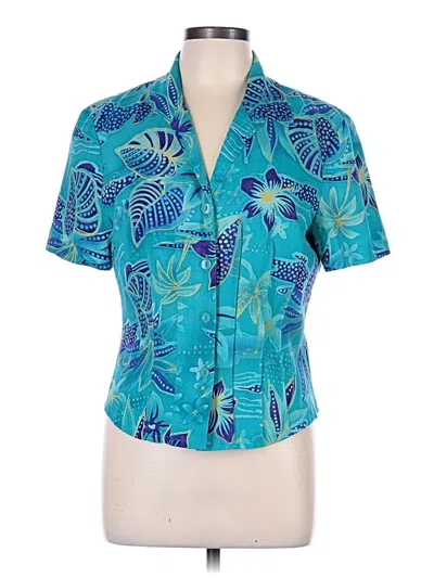 Pre-owned Miss Dorby Short Sleeve Blouse In Blue