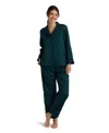 Miss Elaine Petite 2-piece Long Sleeve Top And Pull-on Pants Pajama Set In Black