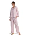 Miss Elaine Petite 2-piece Long Sleeve Top And Pull-on Pants Pajama Set In Pink