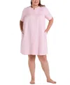 Miss Elaine Plus Size Short-sleeve Seersucker Robe