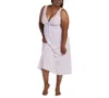 Miss Elaine Plus Size Sleeveless Keyhole Nightgown In Pink