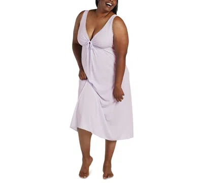 Miss Elaine Plus Size Sleeveless Keyhole Nightgown In Pink