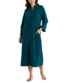Miss Elaine Plus Size Zip-front Long-sleeve Fleece Robe In Emerald