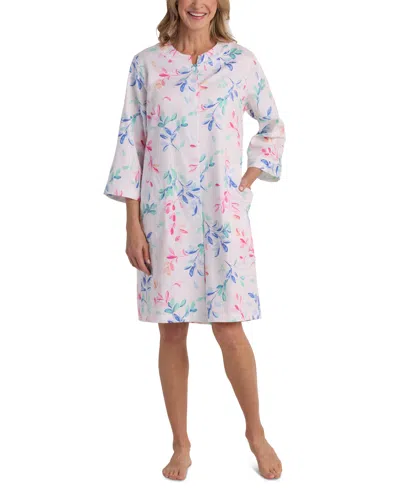 Miss Elaine Women's Cotton 3/4-sleeve Gripper Robe