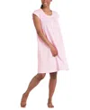 Miss Elaine Women's Embroidered Short-sleeve Nightgown In Pink