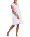 Miss Elaine Women's Embroidered Short-sleeve Nightgown In Purple
