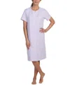 MISS ELAINE WOMEN'S EMBROIDERED SHORT-SLEEVE SNAP ROBE