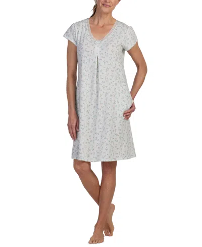 Miss Elaine Women's Floral Lace-trim Nightgown In Sprigs