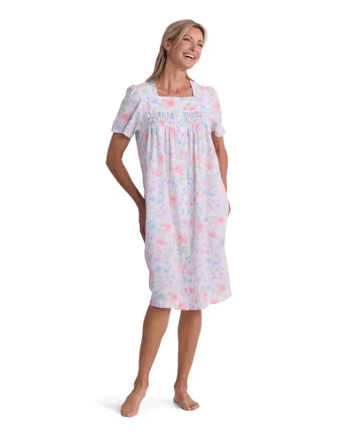 Miss Elaine Women's Multi Lily Floral Printed Short Grip Robe