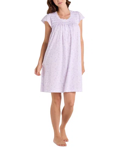 Miss Elaine Women's Printed Pintucked Nightgown