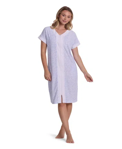 Miss Elaine Women's Printed Short-sleeve V-neck Robe In Multi