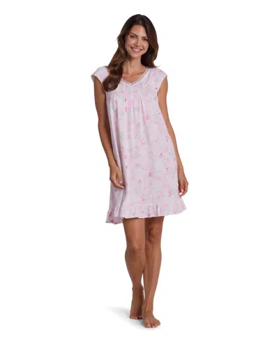 Miss Elaine Women's Printed V-neck Nightgown