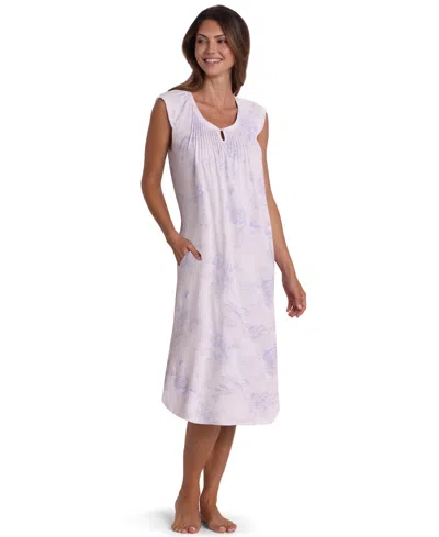 Miss Elaine Women's Scoop Neck Knitted Nightgown In Multi