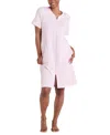 Miss Elaine Women's Short-sleeve Zip-front Robe In Purple