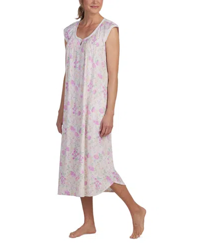 Miss Elaine Women's Sleeveless Floral Nightgown In Pink Floral
