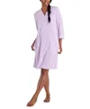Miss Elaine Women's Zip-front 3/4-sleeve Terry Robe In Lavender