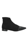 Miss Elastic Woman Ankle Boots Black Size 7 Textile Fibers In Black