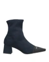Miss Elastic Woman Ankle Boots Navy Size 6 Textile Fibers In Blue