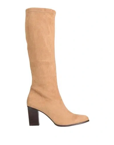 Miss Elastic Woman Boot Camel Size 6 Textile Fibers In Beige