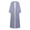 Miss Fm Women's Honey Kimono Two-piece Set In Grey In Grey