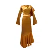Miss Fm Women's Maeve Maxi Dress - Mustard/gold In Gold