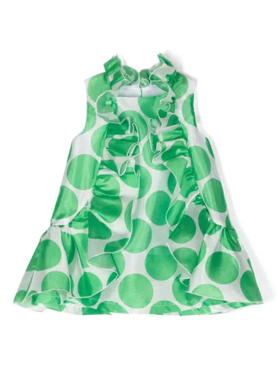 Miss Grant Kids' Abito A Pois In Green