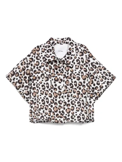 Miss Grant Kids' Animal-print Shirt In White