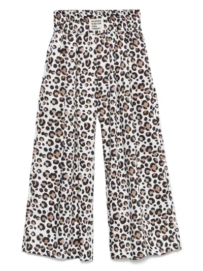 Miss Grant Kids' Animal-print Trousers In White
