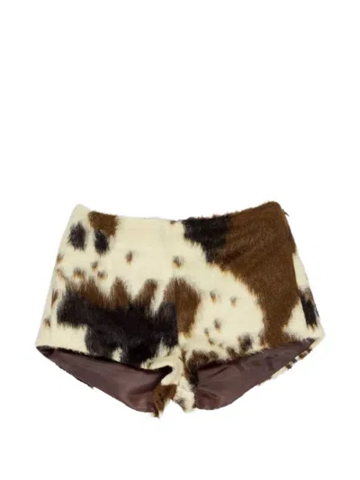 Miss Grant Babies' Animal-print Shorts In Brown