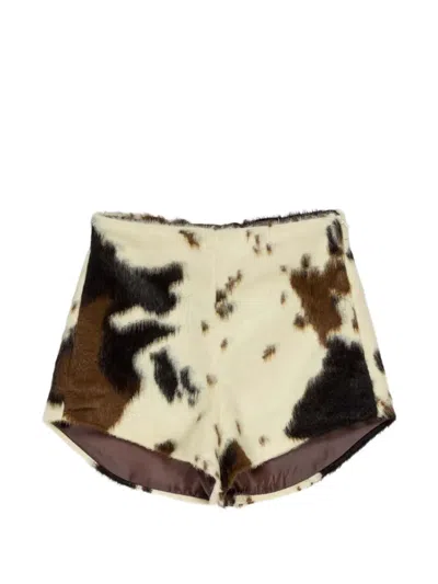 Miss Grant Kids' Animal-print Shorts In Brown