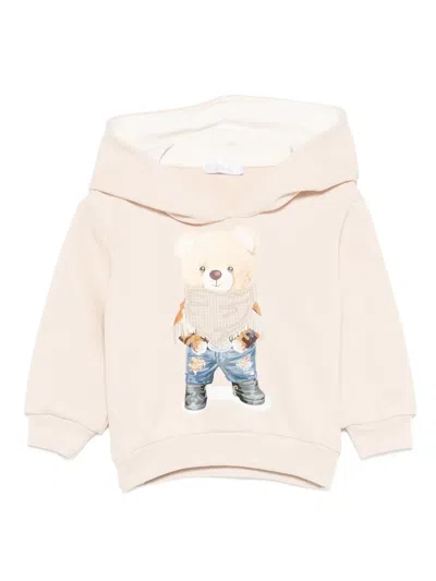 Miss Grant Babies' Bear-print Hoodie In Brown
