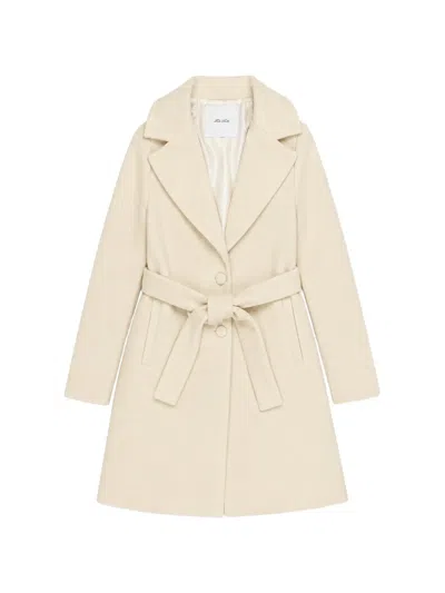Miss Grant Kids' Belted Button-front Coat In Neutrals