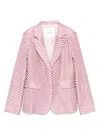 Miss Grant Patterned-jacquard Blazer In Pink