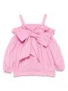 Miss Grant Bow-appliqué Blouse In Pink
