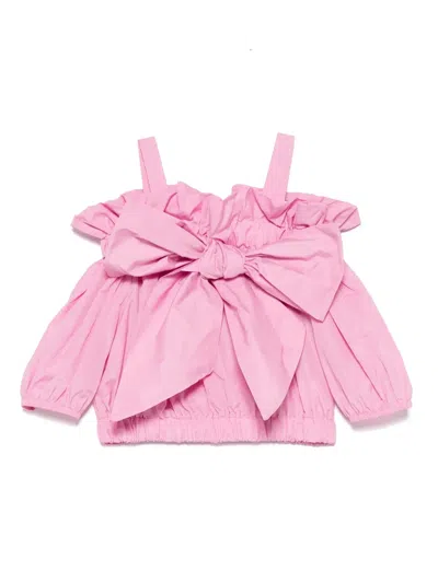 Miss Grant Babies' Bow-appliqué Blouse In Pink
