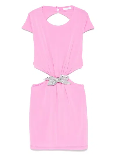 Miss Grant Kids' Bow-brooch Dress In Pink