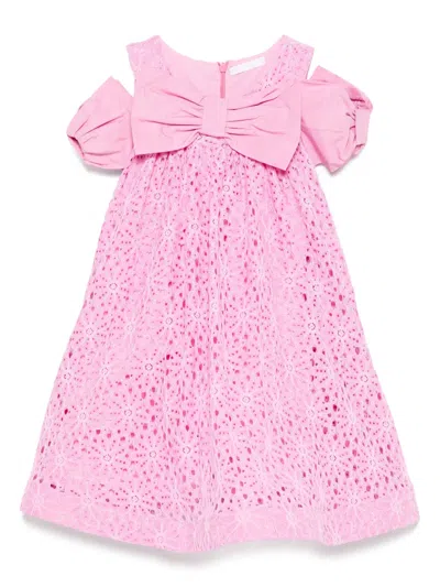 Miss Grant Kids' Bow-detail Dress In Pink