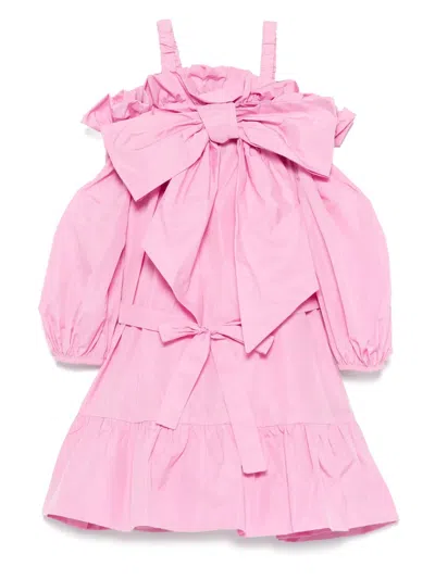 Miss Grant Kids' Bow-detail Dress In Pink