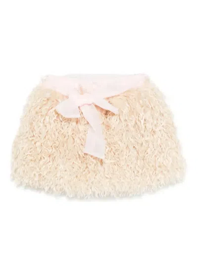 Miss Grant Babies' Bow-detail Skirt In Neutral