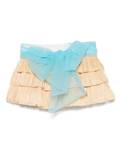 Miss Grant Babies' Bow-detail Skirt In Neutrals