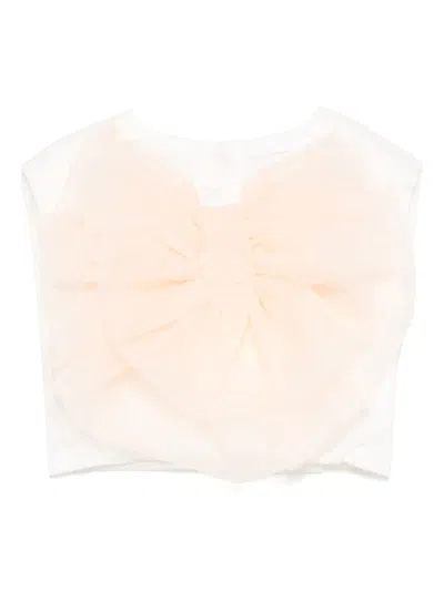 Miss Grant Kids' Bow-embellished Top In White