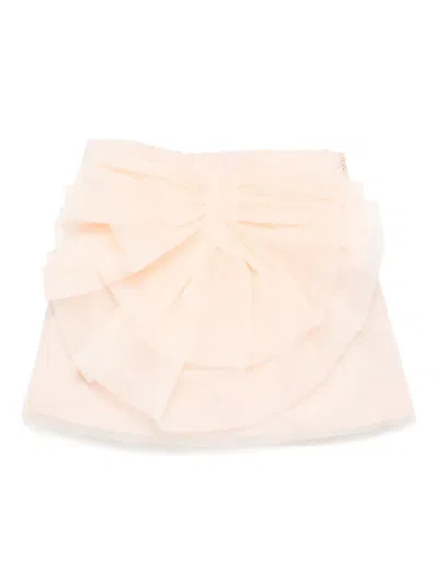 Miss Grant Babies' Bow-embellished Tulle Skirt In Orange
