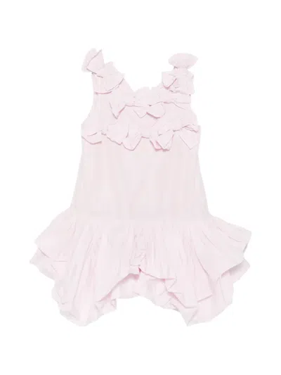 Miss Grant Kids' Bow-embellishment Ruffled Dress In Pink