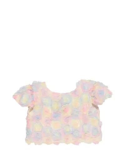 Miss Grant Babies' Bow Floral Top In Multi