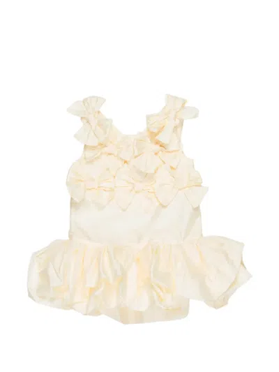 Miss Grant Kids' Bow Ruffled Dress In Yellow