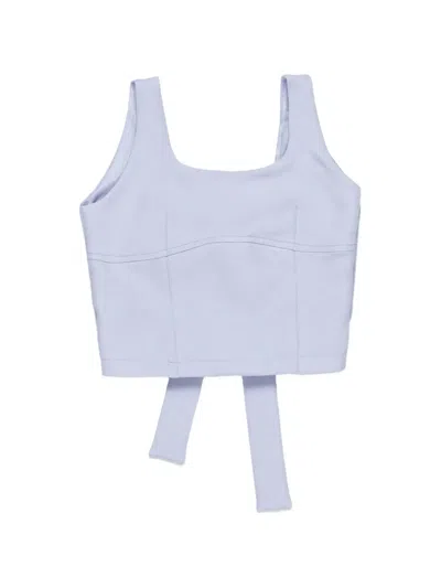 Miss Grant Bow-detail Cropped Top In Blue