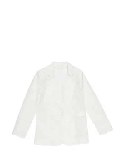 Miss Grant Kids' Broderie Anglaise Blazer In White