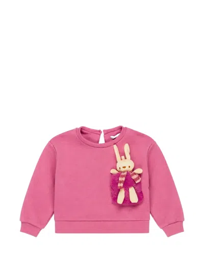 Miss Grant Babies' Bunny-appliqué Sweatshirt In Pink