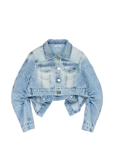 Miss Grant Kids' Button Denim Jacket In Blue
